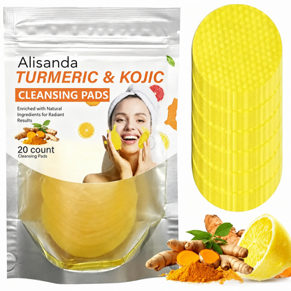 🔥LAST DAY - 49% OFF🔥-Turmeric & Kojic Acid Cleansing Pads, Gentle Deep Clean Soft Texture Facial Skincare Pads 20pcs🍯