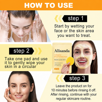 🔥LAST DAY - 49% OFF🔥-Turmeric & Kojic Acid Cleansing Pads, Gentle Deep Clean Soft Texture Facial Skincare Pads 20pcs🍯