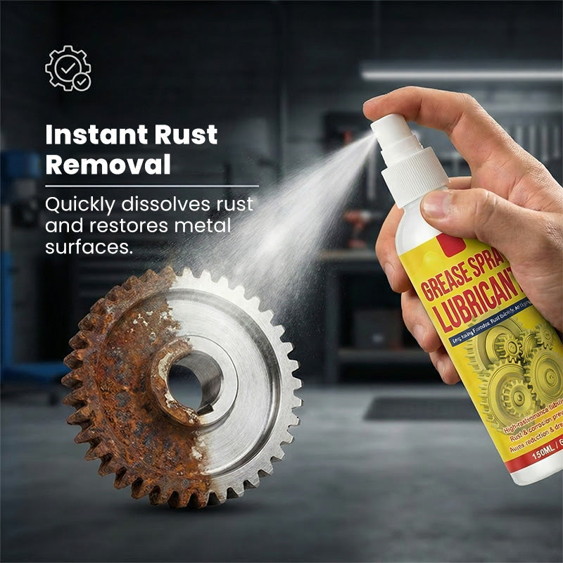 Artuift grease spray lubricant helping loosen rust on a metal gear