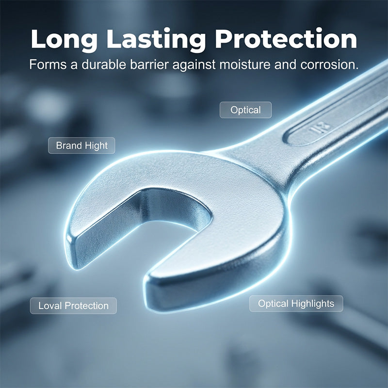Protective lubricant coating on a metal wrench