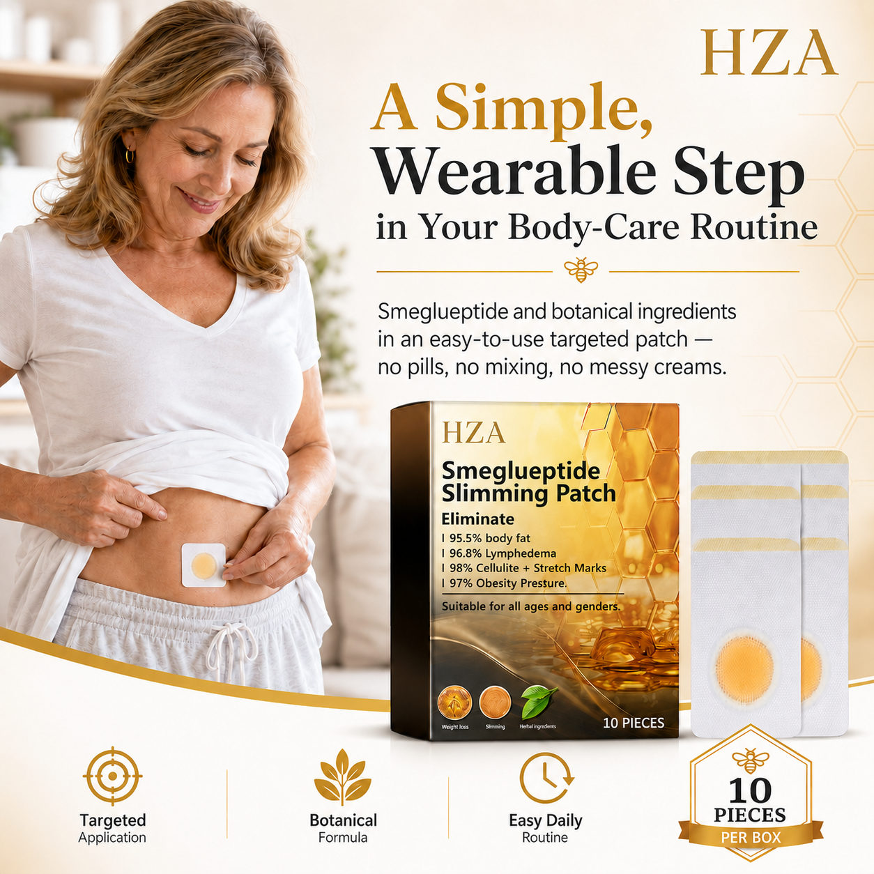⚡Buy 1 Get 1 FREE｜HZA Smeglueptide Slimming Patches｜Limited-Time 20% OFF—NOW!★