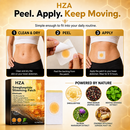 ⚡Buy 1 Get 1 FREE｜HZA Smeglueptide Slimming Patches｜Limited-Time 20% OFF—NOW!★