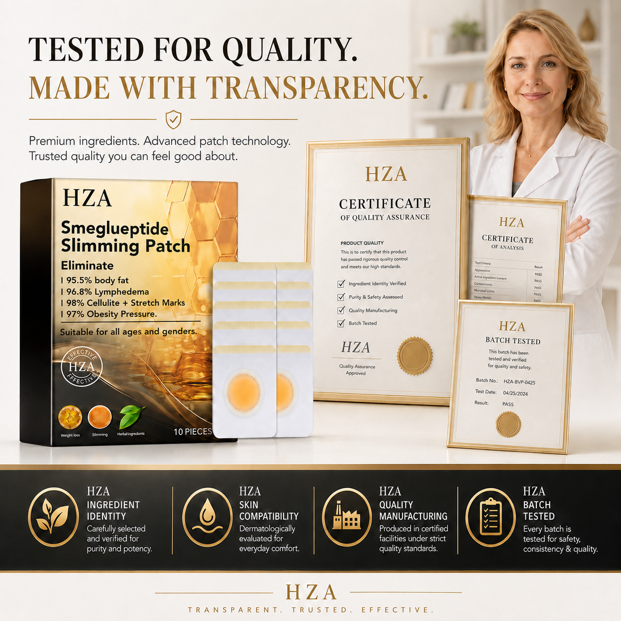 ⚡Buy 1 Get 1 FREE｜HZA Smeglueptide Slimming Patches｜Limited-Time 20% OFF—NOW!★