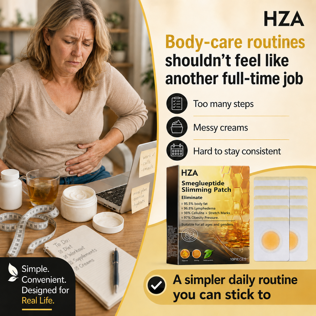 ⚡Buy 1 Get 1 FREE｜HZA Smeglueptide Slimming Patches｜Limited-Time 20% OFF—NOW!★